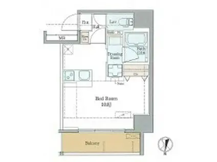 ラグゼナ浄心(1K/5階)の間取り写真