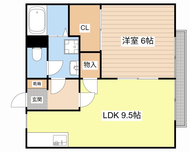 プリムローズ(1LDK/1階)の間取り写真