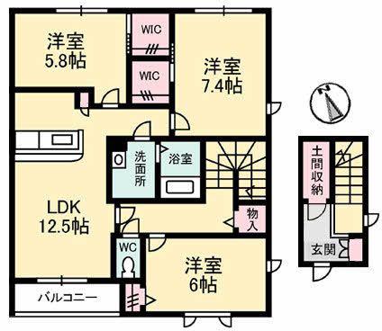 ベイパートレイル(3LDK/2階)の間取り写真