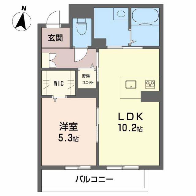 ローズガーデン三上(1LDK/3階)の間取り写真