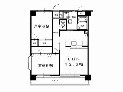 プレステージ多米(2LDK/2階)の間取り写真