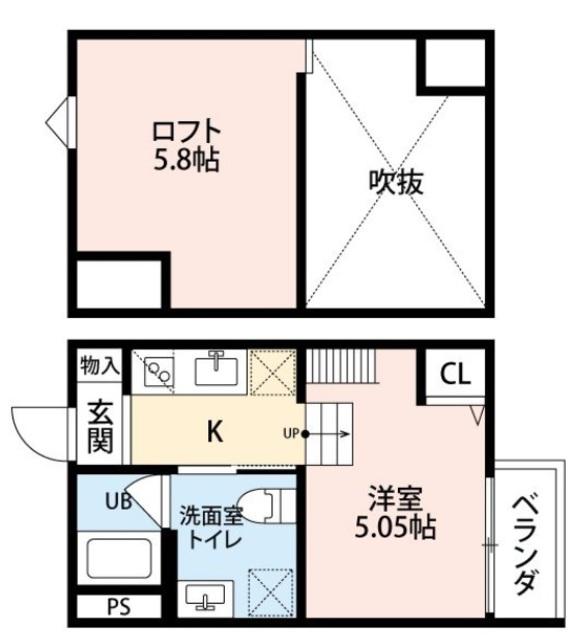 AVENIR(1K/2階)の間取り写真