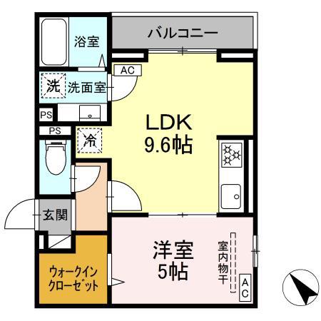 ドムクレスト清新二丁目(1LDK/3階)の間取り写真