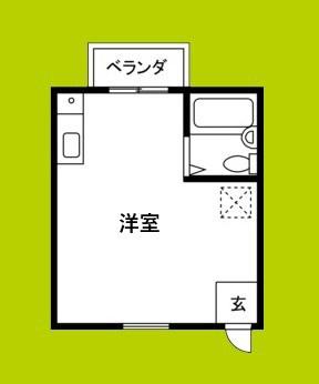 フジハイツ(ワンルーム/2階)の間取り写真