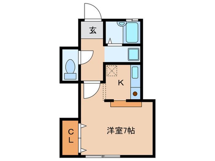 シャルル太寺(1K/1階)の間取り写真