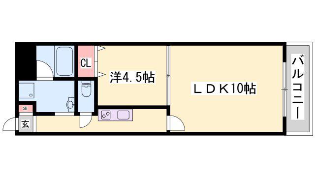 キャスティーヨ山野井(1LDK/2階)の間取り写真
