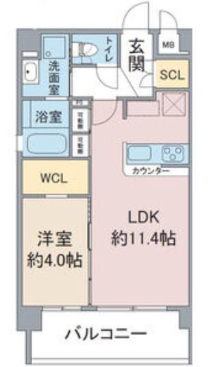 グレイスヒル上社(1LDK/2階)の間取り写真
