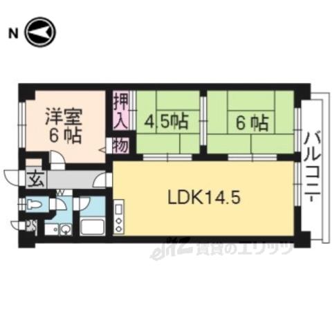 エミナール南草津(3LDK/2階)の間取り写真