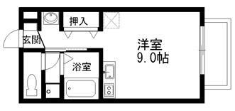 ショコラハウス(ワンルーム/2階)の間取り写真