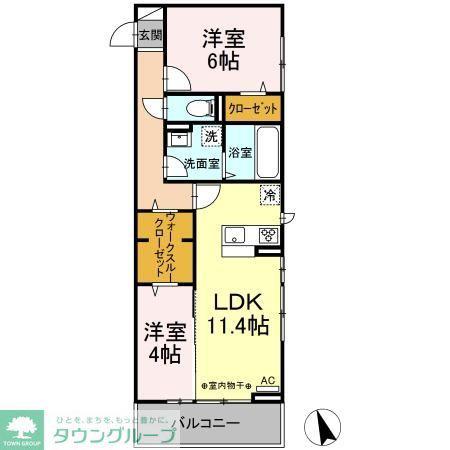 アールドソレイユ(2LDK/2階)の間取り写真