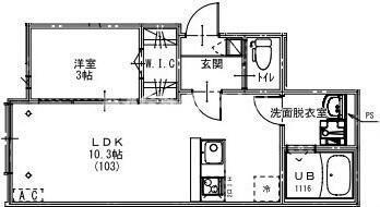 KEIAI RESIDENCE 大和田IV(1LDK/3階)の間取り写真