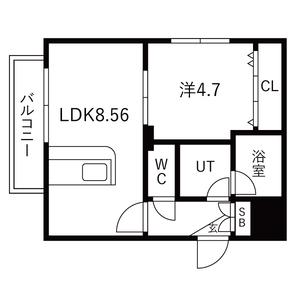 VILLA MT 平岸(1LDK/4階)の間取り写真