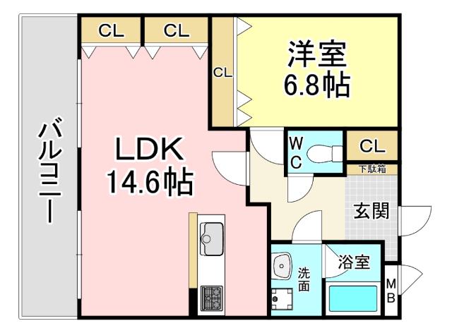 サン・メイプル(1LDK/2階)の間取り写真
