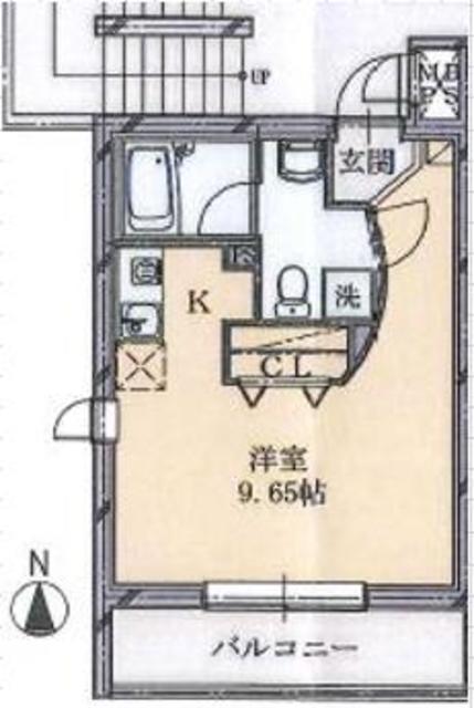 ベルポスト(ワンルーム/2階)の間取り写真