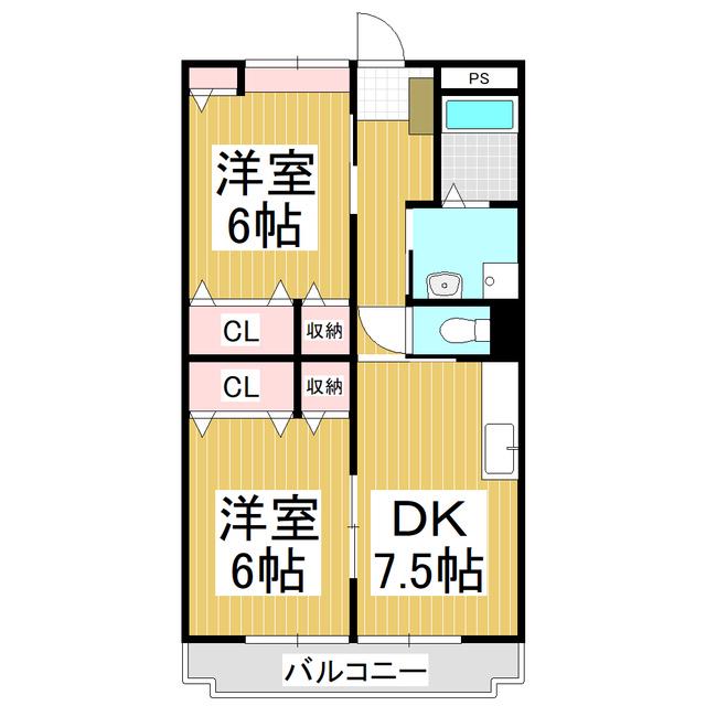LIMPIA E&A(2DK/1階)の間取り写真