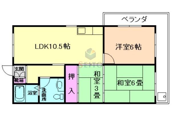 ラ・カーサ上野西(3LDK/3階)の間取り写真