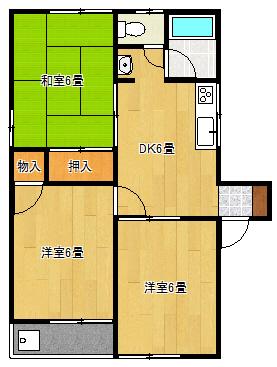 関口ハイツ(3DK/1階)の間取り写真
