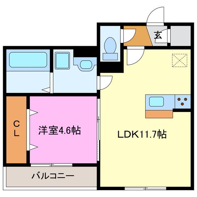 D-HILLS半田町(1LDK/3階)の間取り写真