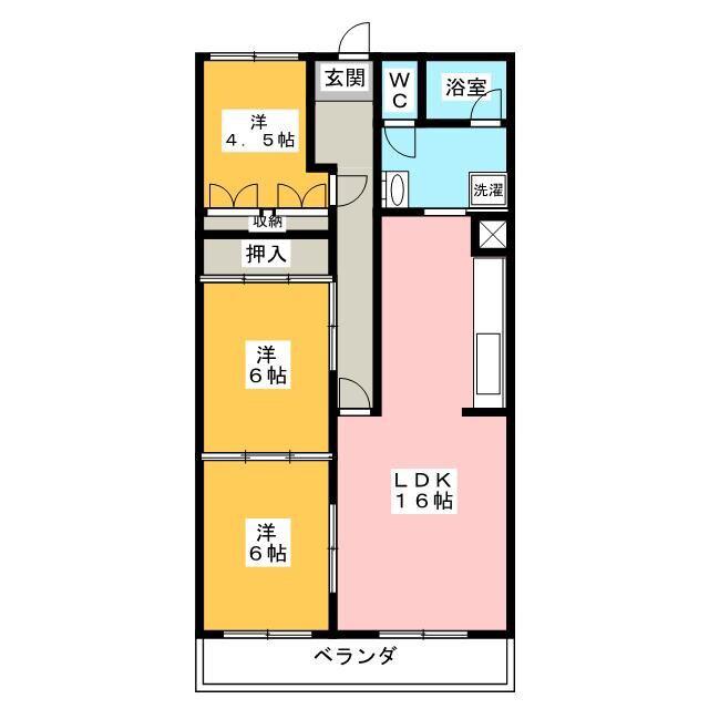 リバーサイドパーク(3LDK/4階)の間取り写真