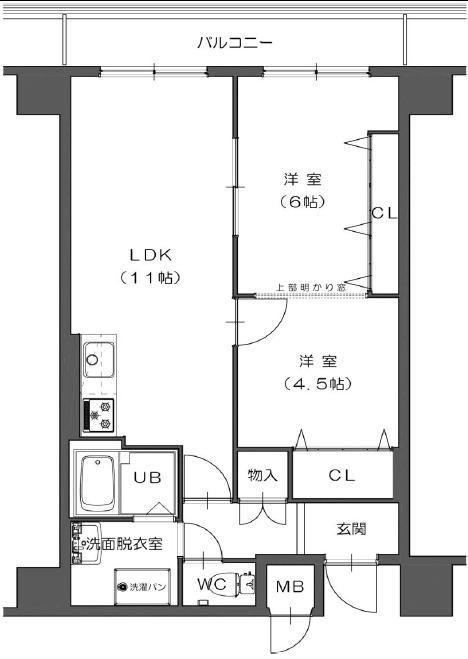 第20柴田マンション(2LDK/10階)の間取り写真