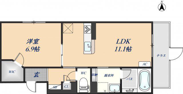 シャーメゾン LEAF(1LDK/3階)の間取り写真