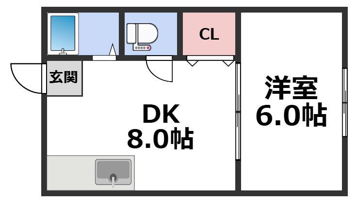 金沢マンション(1DK/3階)の間取り写真