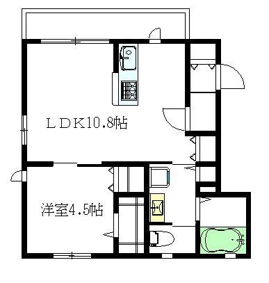 MAISON DE FLEURII(1LDK/2階)の間取り写真