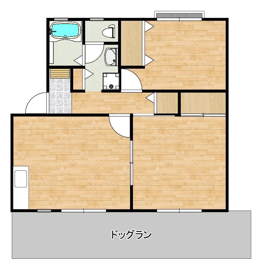 ハイネス桜木I(2LDK/1階)の間取り写真