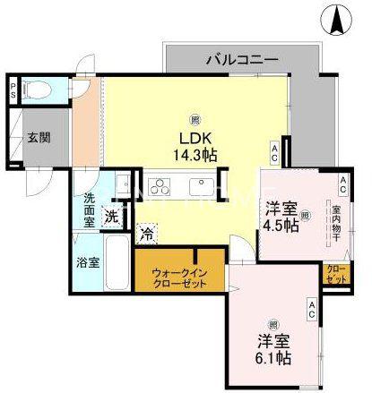 ウエスタンハイツ19(2LDK/2階)の間取り写真