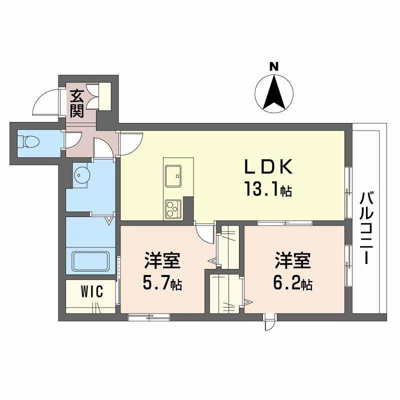 ヴァンルース(2LDK/3階)の間取り写真