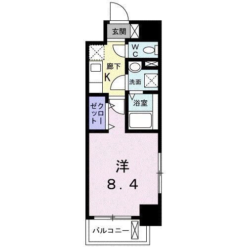 ルーカス 武之橋(1K/7階)の間取り写真