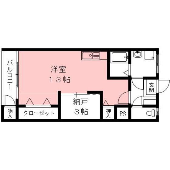 辻久ビル(ワンルーム/2階)の間取り写真