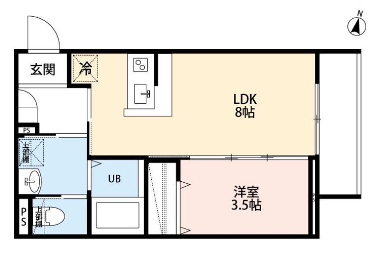 ROBOT HOME 西都賀(1LDK/1階)の間取り写真