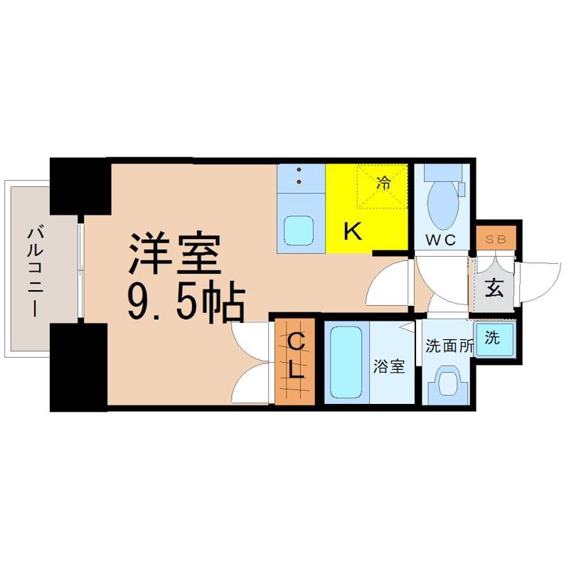プレサンス上前津リラシス(ワンルーム/4階)の間取り写真