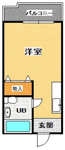プルシャン山科(ワンルーム/3階)の間取り写真