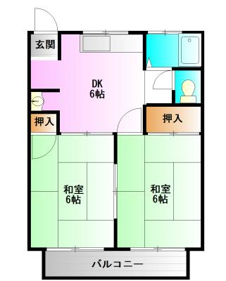 ハイホーム大森(2DK/1階)の間取り写真