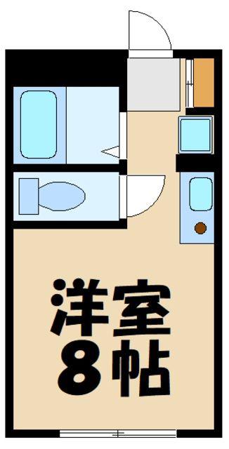 サイドガレージ矢部(ワンルーム/2階)の間取り写真