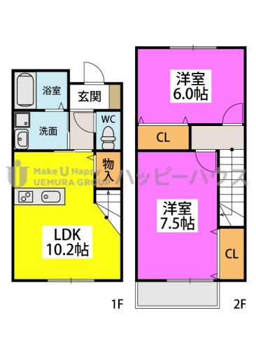 ルミナス(2LDK/1階)の間取り写真