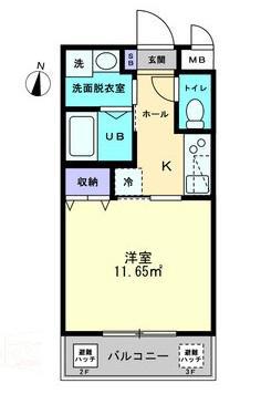 LAVITA扇町 ラヴィータ扇町(1K/2階)の間取り写真