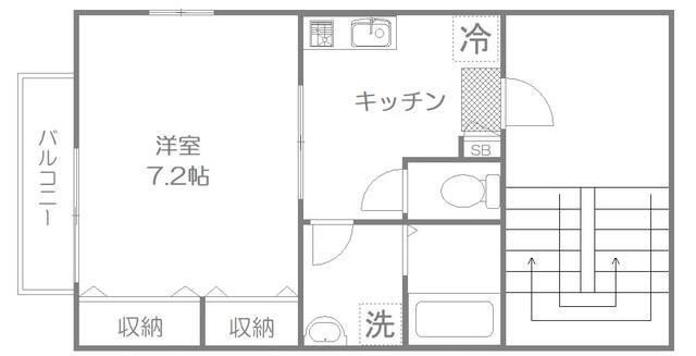 ドミールサガ(1K/3階)の間取り写真