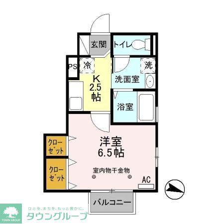 グレイスコート(1K/1階)の間取り写真