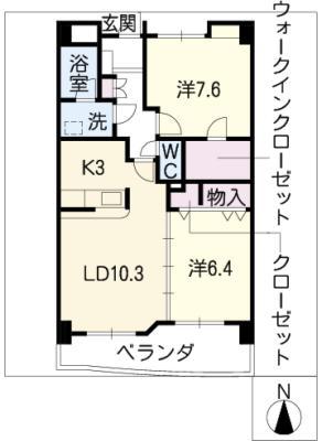 レルシール(2LDK/5階)の間取り写真