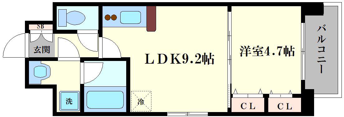 アーバネックス福島(1LDK/7階)の間取り写真