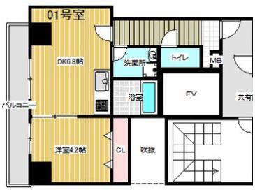 MAISON PREMIER VII(1DK/7階)の間取り写真