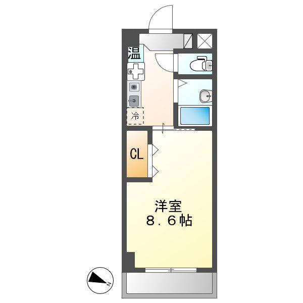 WILLDO稲永(1K/4階)の間取り写真