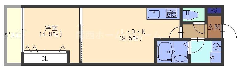 アート守口(1LDK/2階)の間取り写真