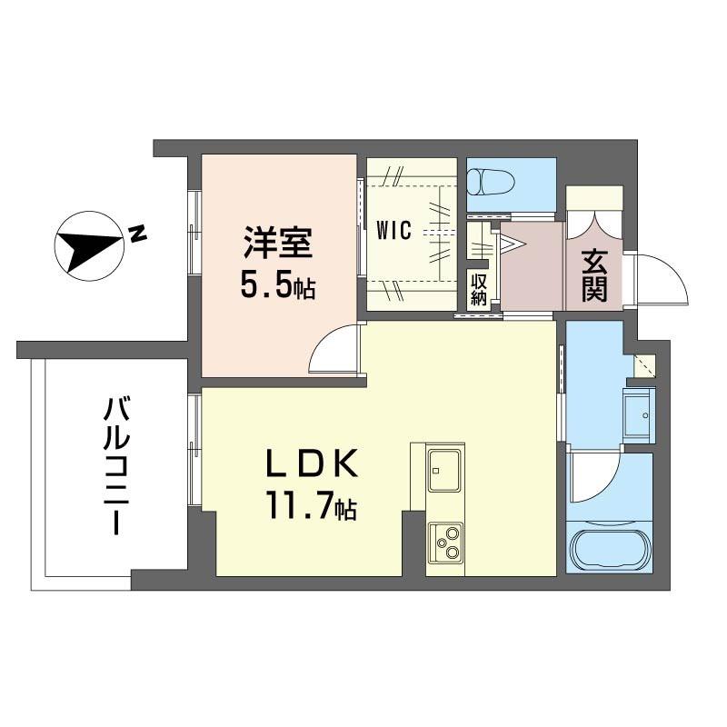 カ・ピリナ柏(1LDK/3階)の間取り写真