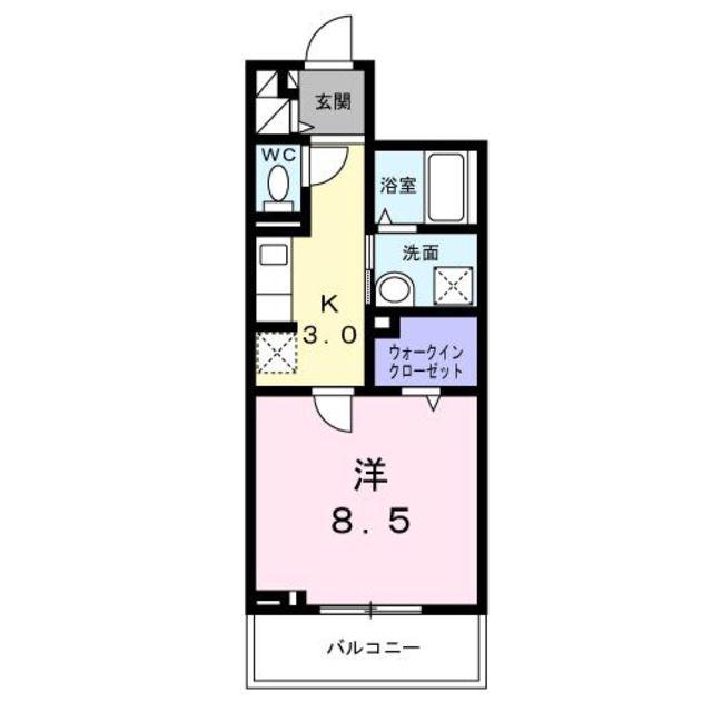 ハイドレンジア くずは(1K/2階)の間取り写真