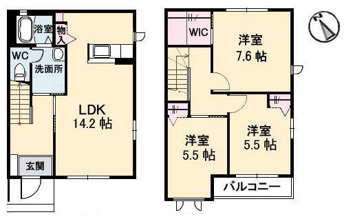 シャーメゾンスギ(3LDK/1階)の間取り写真