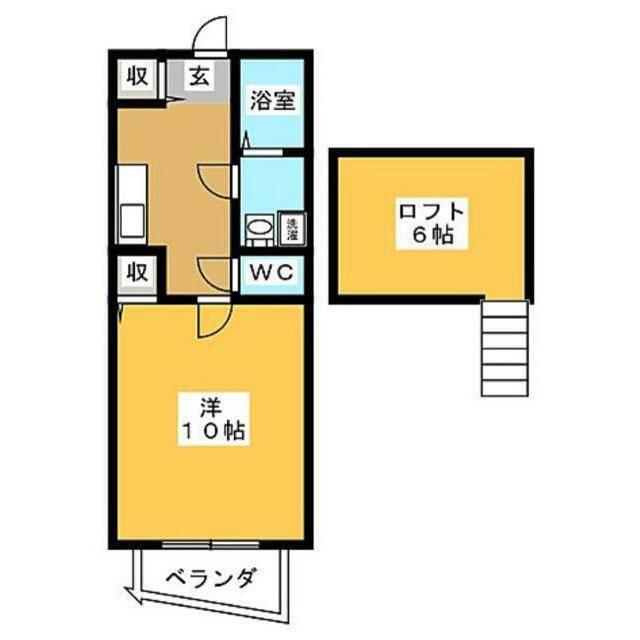 祢宜島マンション(1K/2階)の間取り写真